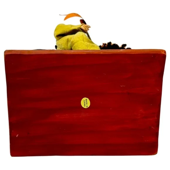 Bethany Lowe Halloween Jester Clown on Sheep w/ Trick Treat Flag Jack o Lantern - Picture 10 of 13